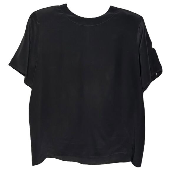 Vintage‎ Black 100% Silk Blouse Size S - Picture 1 of 3